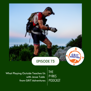 Episode card with an image of Jesse Tub hiking and information about the episode